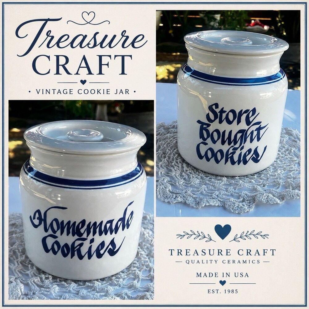 Vintage Clay Design USA Homemade Cookies Store Bought Cookies Cookie Jar